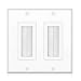TNP Brush Wall Plate - Double 2 Gang Cable Entry Access Brush Bristles Style Strap Opening Port Insert Socket Wiring Plug Jack Decorative Face Cover Outlet Mount Panel (White) primary