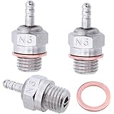 HobbyPark 70117 Hot Glow Plugs No.3 N3 Super Duty Spark Engine Parts Replace OS 8 for Traxxas Redcat RC Nitro Car Truck Buggy (Pack of 3)