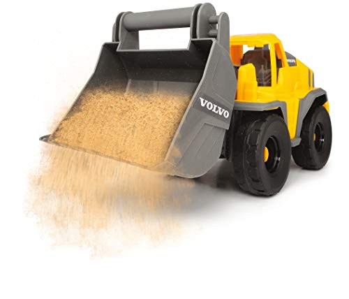 Dickie 203724002 Toys Volvo Freilauf Radlader, Spielzeug Bagger, Baustellenfahrzeug, bewegliche Schaufel und kippbar, offene Kabine, Länge 26 cm, gelb/grau – Bild 5