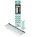 Luxe Reusable Silicone Drinking Straws – portable and eco-friendly drinking straws in 4 stylish colors with cleaning brush and FREE travel case