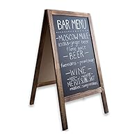 Wooden A-Frame Sign with Eraser & Chalk - 40 x 20 Inches Magnetic Sidewalk Chalkboard - Sturdy Freestanding Sandwich Board Menu Display for Restaurant, Business or Wedding