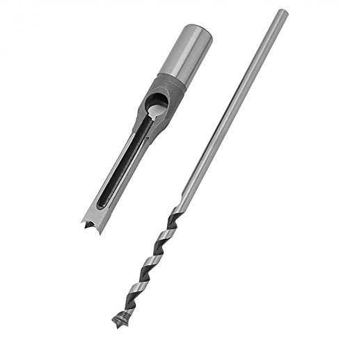 image for ZKer 2Pcs Woodworking Square Hole Drill Bit Sets Wood Mortise Chisel T