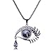 Qiyun (TM) Faceted Crystal Oval Tear Drop Bead Eye Shape Design Pendant Link Necklace