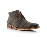 Ferro Aldo Blaine MFA806035 Mens Casual Brogue Mid-Top Lace-Up and Zipper Boots – Grey, Size 10.5