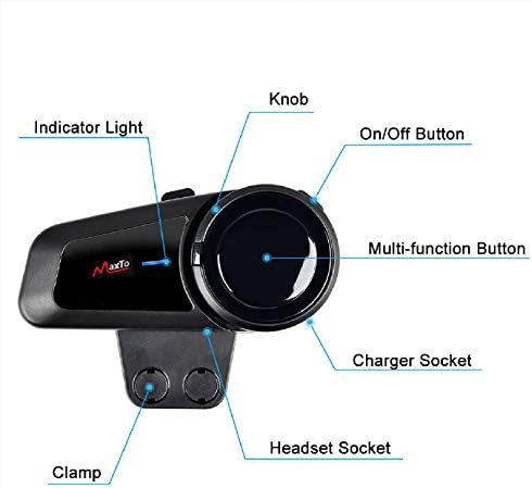 QSPORTPEAK Motorcycle Bluetooth Headset Helmet Intercom, M2 1000M 5.0  Bluetooth Motorcycle Helmet Communication Systems Up to 6 Riders with Noise  Cancellation, FM, Hands-Free, Waterproof (2sets) – BigaMart