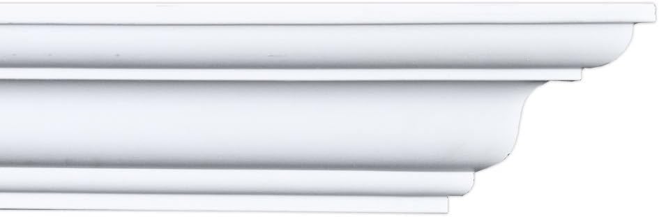 Crown Molding 3-3/8" Height 94-1/2" Length Manufactured with a Dense Architectural Polyurethane Compound (7 moldings)