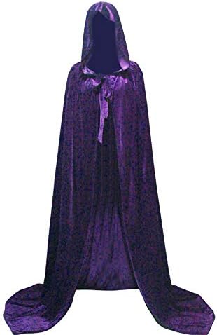 HSDREAM Velvet Hooded Cloak Cape for Halloween Cosplay Costumes Unisex