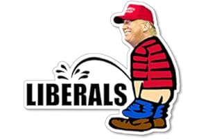 AMERICAN VINYL Trump Peeing on Liberals Sticker (Funny Donald Decal, Anti Democrat Lib Pissing Piss Vinyl for Cars, Trucks, Laptops and Coolers (3.5 x 4 inch)