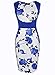Fantaist Women's Sleeveless Floral Print Cocktail Dresses for Wedding Guest (M, FT601-Blue)