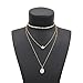 Aikooch Bead Bird Sequins Multilayer Choker Necklace for Women Golden