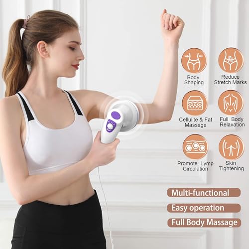 LBOYLOVE® Electric Cellulite Massager – Body Sculpting Machine with 2 Massage Heads, Lymphatic Drainage & Skin Tightening for Belly Stomach Leg, Lipo Roller Massager After Surgery, Adjustable Speed