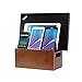 MobileVision Wood Universal Multi Device Organizer Stand and Charging Station for Smartphones, Tablets, and Laptops