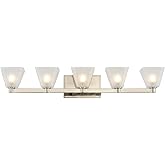 Kalco 316335GN Weston Vanity, 5-Light LED 15 Total Watts, Glazed Nickel