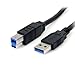 StarTech.com 6 ft / 2m Black SuperSpeed USB 3.0 Cable A to B - USB 3 A (m) to USB 3 B (m) (USB3SAB6BK)