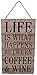 Life is What Happens Between Coffee & Wine Plaque/Sign by Carson, tan, black