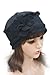 Flower Trimmed Womens Wool Beanie Cap Dress Crochet Hat A125