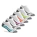 Prince Womens No Show Performance Socks for Running, Tennis, and Casual Use (Pack of 6) - White