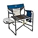 Timber Ridge Director's Chair Oversize Portable Folding Support 300lbs Utility Lightweight for Camping Breathable Mesh Back with Side Storage Bag, Side Table, Blue, Large