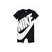 NIKE Baby Boy Infant Shortall (Black (56D369-023)/White/Black, 3-6 Months)