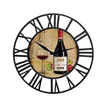 Amazon Com Upuptop Farm House Wall Clock With Wine Chateau Design