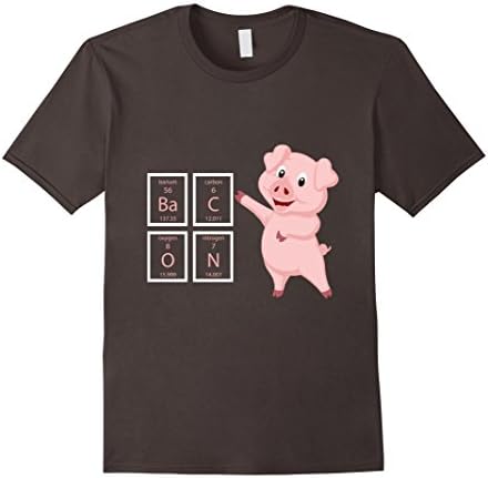 Men's Bacon Periodic Table Elements Pink Pork Pig Funny Word Shirt XL Asphalt