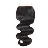 Queen Mary Hair Brazilian Body Wave Lace Closure Free Part 4x4inch Lace Top Closure Body Wave Wavy Unbleached Knots Natural Black (8 Inch Body Wave)
