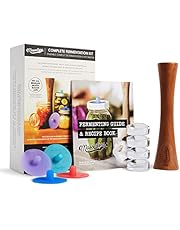 Masontops Complete Mason Jar Fermentation Kit - Easy Wide Mouth Jars Vegetable Fermenting Set - DIY Equipment Essentials