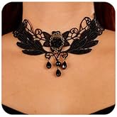 Missgrace Punk Dainty Black Flower Crystals Choker Necklace Boho Simple Short Lace Necklaces Fashion Rhinestones Chokers Vintage Necklace Black Chain for Women