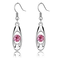 Iumer Fashion Crystal Drop Earring Oval Dangle Earrings