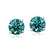 Bria Lou Silver Tone Birthstone Dark Blue December Round Crystal Women 6mm Stud Earrings Made with Swarovski Elements