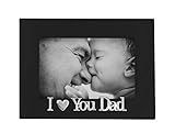 Americanflat I Love Dad Picture Frame, Glass Front - Color Black - Fits Photos 4x6 - Easel Back for Table Top Display