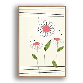 Framed Canvas Wall Art Beautiful Flowers in Grid Giclee Print Gallery Wrap Modern Home Prints Ready to Hang - 16x24 inches