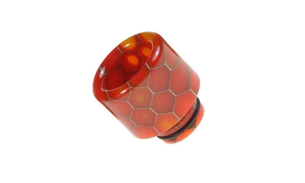 Armerah Snakeskin 510 Drip Tip eCig Mouthpiece Short/Big Epoxy Resin Single Red