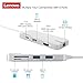 Lenovo USB-C Hub, Type C Adapter with HDMI Port, Gigabit Ethernet Port, USBC Charging Port, 2 USB 3.0 and 1 USB 2.0 Ports, SD/TF Card Reader, Compatible for MacBook Pro and More USB C Devices