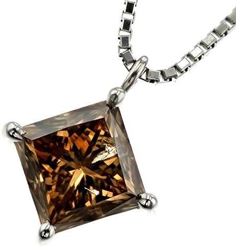 ダイヤモンド ネックレス 1 021ct I1クラス Fancy Brownクラス プリンセス カット Pt Intellect Globalsoftlab In