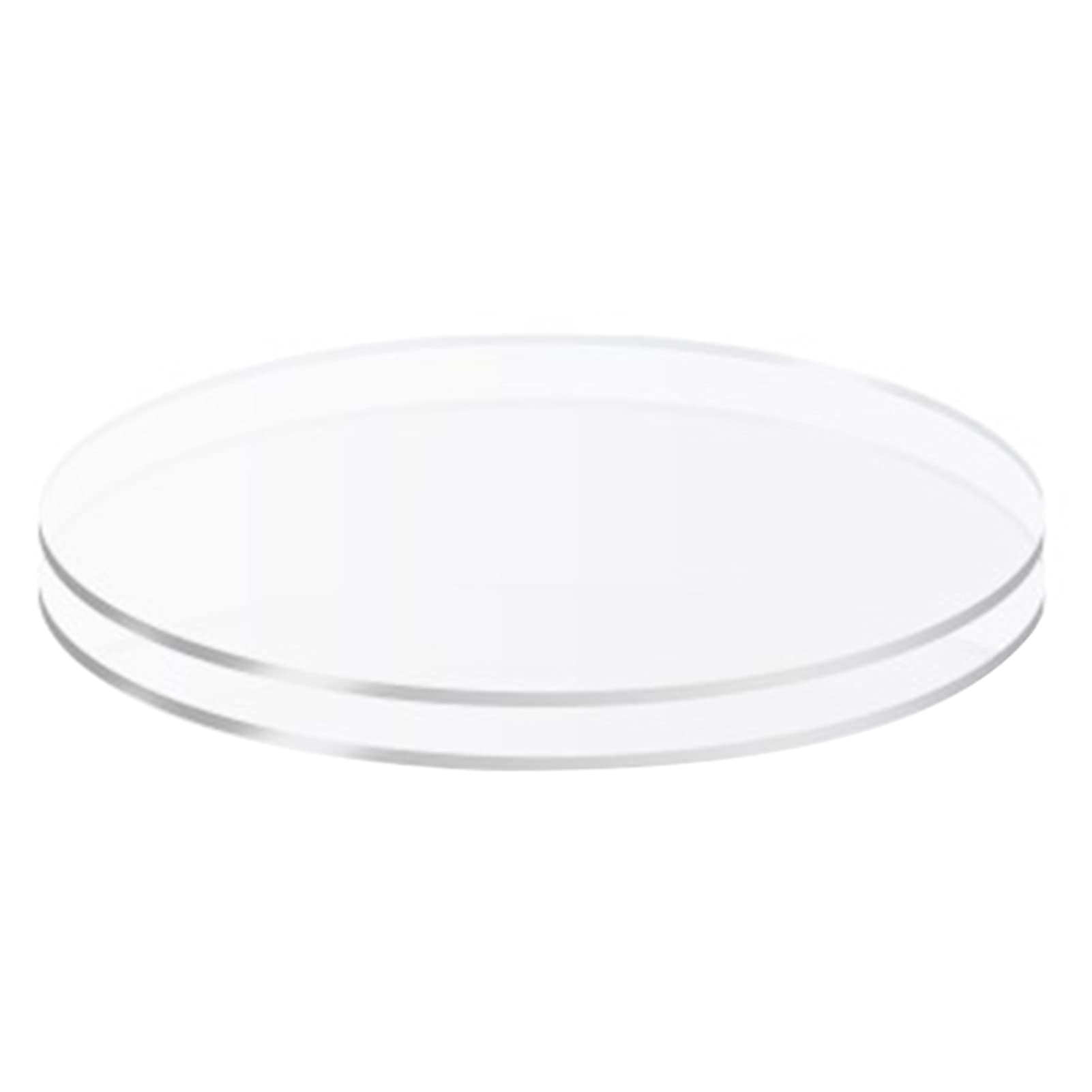 Clenp Cake Disk, 2Pcs Cake Plates Non-Sticky Reused Acrylic Buttercream Cake Discs for Cakes Serving (21CM)