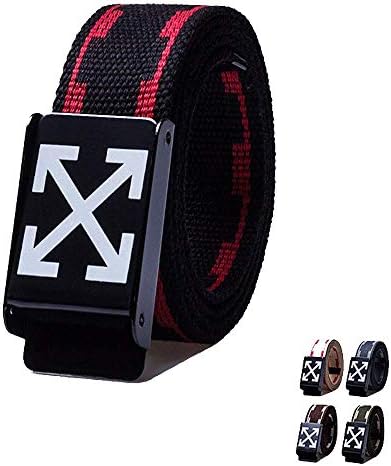 2019 New OFF Arrow Canvas Belt,Woven Letter Personality Belts for Men Women