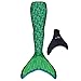 Fin Fun Mermaid Tail with Monofin for Kids, Boy & Girls - Large, X-Large - Green