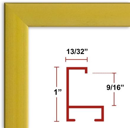 27 x 35 Satin Gold Poster Frame - Profile: #93 Custom Size Picture Frame