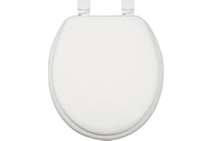 J&V Textiles Soft Round Toilet Seat With Easy Clean & Change Hinge, Padded (White)*