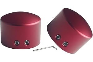 JGR Front Axle Nut Cover Axle Caps for Harley Softail Electra Road Glide Sportster (Red)