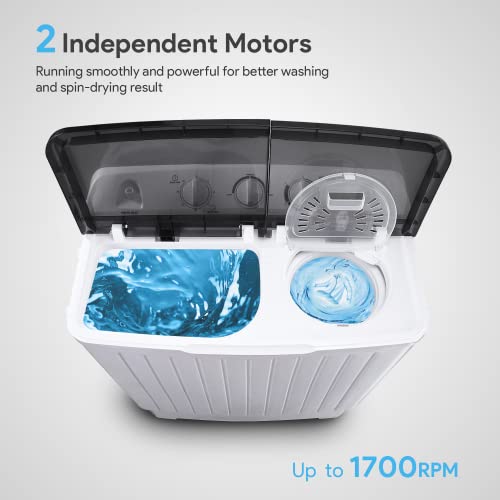 ENGiNDOT Portable Washing Machine, 7.7Lbs/3.5Kg Fully Automatic Compact Washer with Drain Pump