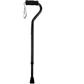 Sky Med Aluminum Lightweight Bariatric Heavy Duty Cane-600lbs Weight Capacity, for Women &amp; Men, 1.3 lbs. Product Weight, Soft Hand Grip, Carrying Strap, Offset Handle (Black)
