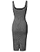 Made by Emma Women's Casual Basic Square Neck Striped Sleeveless Body-Con Midi Dress