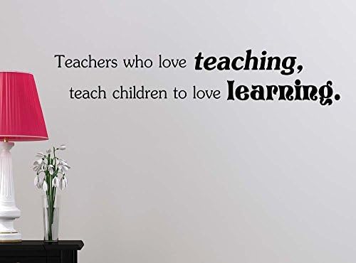 ymot101 Teachers Who Love Teaching Teach Children To Love Learning Classroom Sport Football Cute Inspirational Family Love Vinyl Quote Saying Wall Art Lettering Sign Room Decor