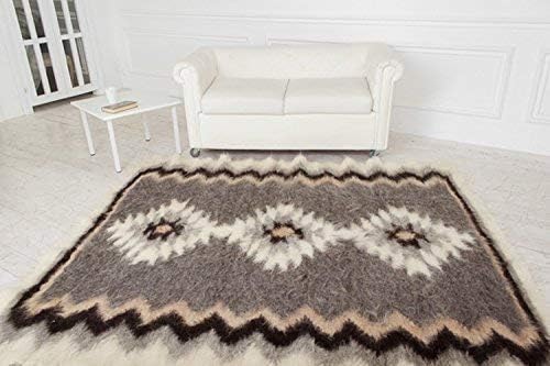 Gray Organic handmade shaggy Bedside floor rug for living room hallway Tribal Tapis Handwoven kilim flokati Moroccan Handwoven geometric Mid-century modern berber Accent area rugs