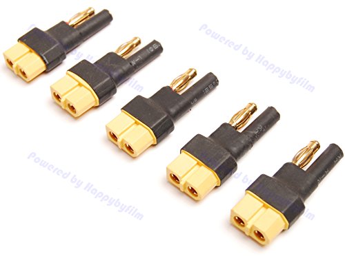 Pack(5) New 4MM Bullet Connector to Female XT60 Adapter for RC HXT Turning Zippy Power