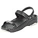 DAWGS Women's Premium 3-Strap Sandal,Black/Tan,10 M US