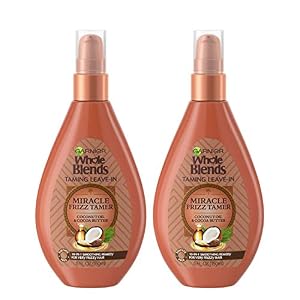 Garnier Haircare Whole Blends Sulfate Free Miracle Frizz Tamer 10-in-1 Frizz Taming Leave-In with Coconut Oil and Cocoa…