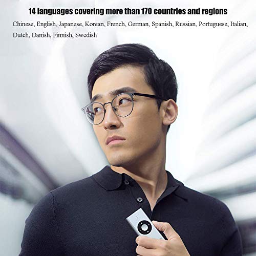 YP Intelligent Language Translator Device, Electronic Pocket Voice, bi-Directional Real-time Support for 14 Language Translation, Hand-held Interpreter for Travel Business,Silver